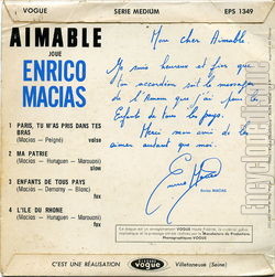 [Pochette de Aimable joue Enrico Macias (AIMABLE) - verso]