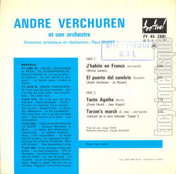 [Pochette de J’habite en France (Andr VERCHUREN) - verso]