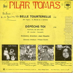 [Pochette de Belle tourterelle (Pilar TOMAS) - verso]