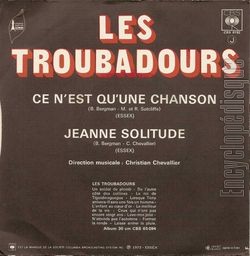 [Pochette de Ce n’est qu’une chanson (Les TROUBADOURS) - verso]