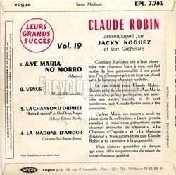 [Pochette de Ave Maria no morro (Claude ROBIN) - verso]