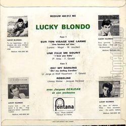 [Pochette de Sur ton visage une larme (Lucky BLONDO) - verso]