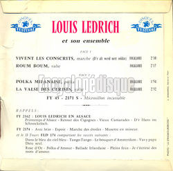 [Pochette de Vivent les conscrits (Louis LEDRICH) - verso]