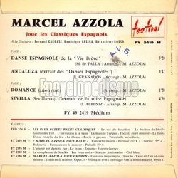 [Pochette de Les classiques espagnols (Marcel AZZOLA) - verso]