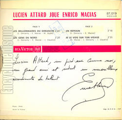 [Pochette de Lucien Attard joue Enrico Macias (Lucien ATTARD) - verso]