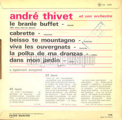 [Pochette de Le branle buffet (Andr THIVET) - verso]