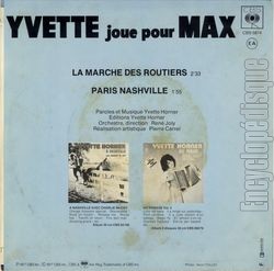 [Pochette de Yvette joue pour Max (Yvette HORNER) - verso]