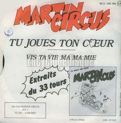 [Pochette de Tu joues ton cœur (MARTIN CIRCUS) - verso]