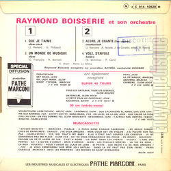 [Pochette de Que je t’aime (Raymond BOISSERIE) - verso]