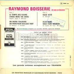 [Pochette de Le temps des fleurs (Those were the days) (Raymond BOISSERIE) - verso]