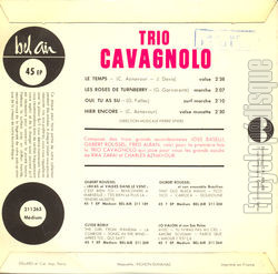 [Pochette de Le temps (TRIO CAVAGNOLO) - verso]