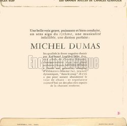 [Pochette de Chante les grands succs de Charles Aznavour (Michel DUMAS) - verso]