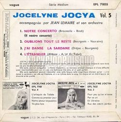 [Pochette de Notre concerto - Vol. 5 (Jocelyne JOCYA) - verso]