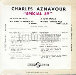 [Pochette de Spcial 59 (Charles AZNAVOUR) - verso]