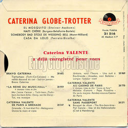 [Pochette de Caterina globe-trotter: El mosquito (Caterina VALENTE) - verso]