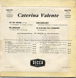 [Pochette de 39 de fivre (Caterina VALENTE) - verso]