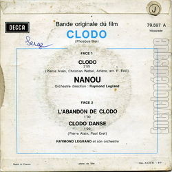 [Pochette de Clodo (B.O.F.  Films ) - verso]