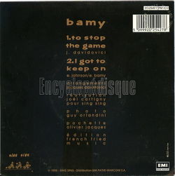 [Pochette de To stop the game (rick BAMY) - verso]