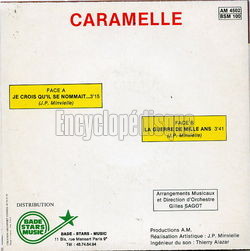 [Pochette de Je crois qu’il se nommait (CARAMELLE) - verso]