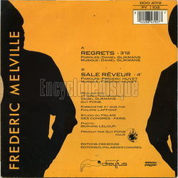 [Pochette de Regrets (Frdric MELVILLE) - verso]