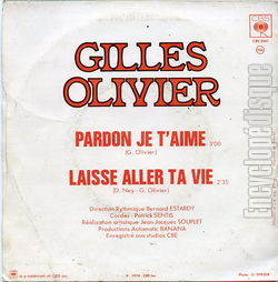 [Pochette de Pardon, je t’aime (Gilles OLIVIER) - verso]