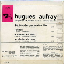 [Pochette de Des jonquilles aux derniers lilas (Hugues AUFRAY) - verso]