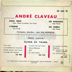 [Pochette de Andr Claveau chante Ferr… (Andr CLAVEAU) - verso]