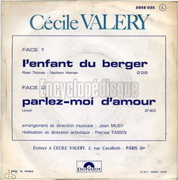 [Pochette de L’enfant du berger (Ccile VALRY) - verso]