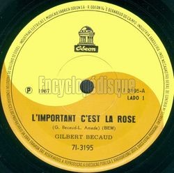 [Pochette de L’important c’est la rose (Gilbert BCAUD)]