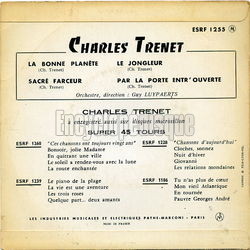 [Pochette de La bonne plante (Charles TRENET) - verso]