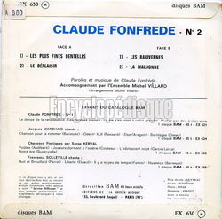 [Pochette de Les plus fines dentelles (Claude FONFRDE) - verso]