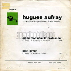 [Pochette de Adieu Monsieur le Professeur (Hugues AUFRAY) - verso]