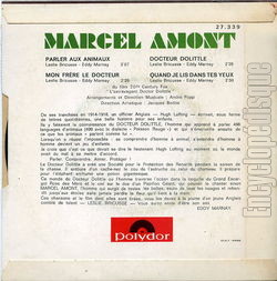 [Pochette de Parler aux animaux (Marcel AMONT) - verso]