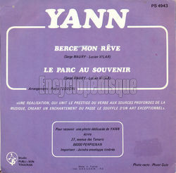 [Pochette de Berce mon rve (YANN (3)) - verso]