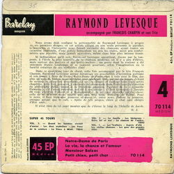 [Pochette de Notre-Dame de Paris (Raymond LVESQUE) - verso]