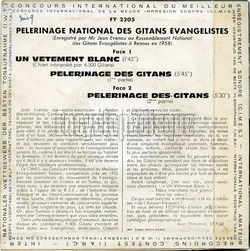 [Pochette de Plerinage national des gitans vanglistes (DOCUMENT) - verso]