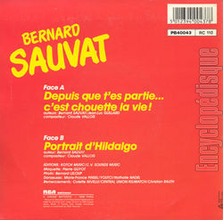 [Pochette de Depuis qu’t’es partie… c’est chouette la vie ! (Bernard SAUVAT) - verso]