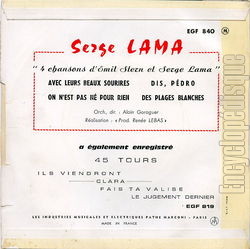 [Pochette de Avec leurs beaux sourires (Serge LAMA) - verso]