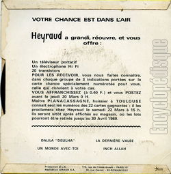 [Pochette de Heyraud (PUBLICIT) - verso]