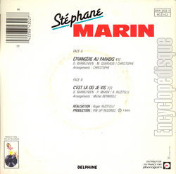 [Pochette de trangre au paradis (Stphane MARIN) - verso]