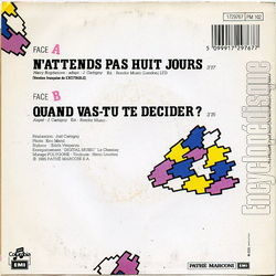 [Pochette de N’attends pas huit jours (ANYEL) - verso]