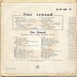 [Pochette de Mambo bacan (Line RENAUD) - verso]