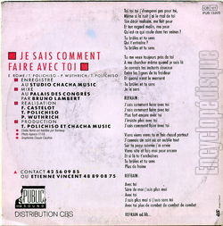 [Pochette de J’sais comment faire avec toi (lodie ROME) - verso]