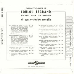 [Pochette de Si je n’avais plus (Loulou LEGRAND) - verso]