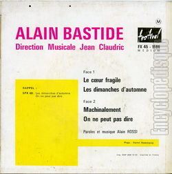 [Pochette de Le cœur fragile (Alain BASTIDE) - verso]