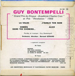 [Pochette de La valse (Guy BONTEMPELLI) - verso]