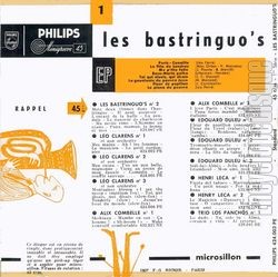 [Pochette de Dansez…avec Les Bastringuo’s - 1re srie (Les BASTRINGUO’S) - verso]