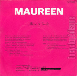 [Pochette de Marre de l’cole (MAUREEN (2)) - verso]