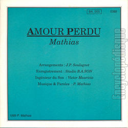 [Pochette de Amour perdu (MATHIAS (2)) - verso]