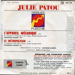 [Pochette de Le mtropolitain (Julie PATOU) - verso]